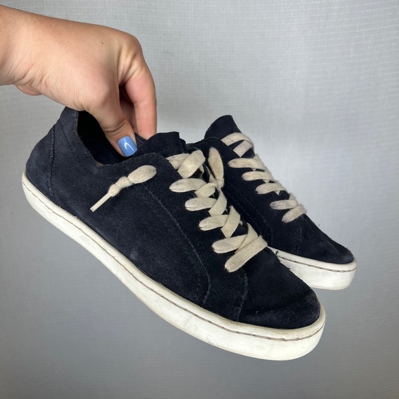 Dolce Vita Shoes - Dolce Vita Zina Black Suede Low Top Sneakers Womens Size 8 Lace Up Flat Shoes